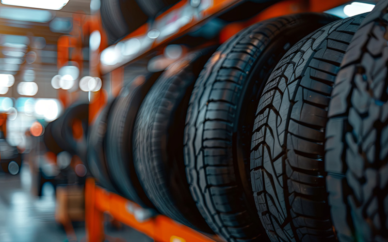 tires in the auto repair service center